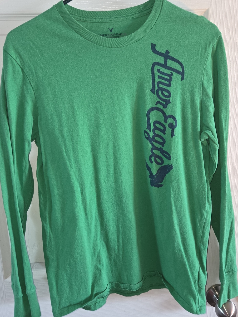 American Eagle Outfitters Boys' Green Long-Sleeve Graphic Tee
